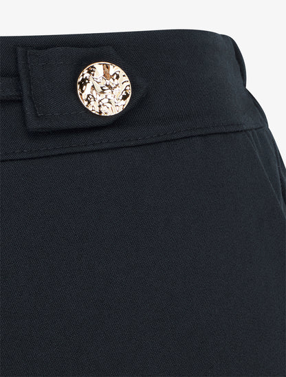 Pantalon ample taille haute bijoux - Noir - 3