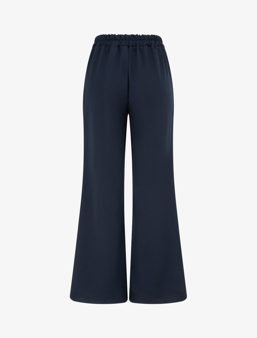 Pantalon ample taille haute bijoux - Marine - 2