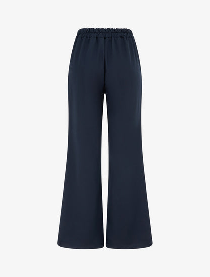 Pantalon ample taille haute bijoux - Marine - 2