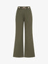 Pantalon ample taille haute bijoux - Kaki - 1