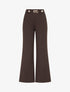 Pantalon ample taille haute bijoux - Marron - 1