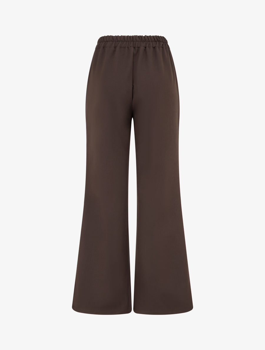 Pantalon ample taille haute bijoux - Marron - 2