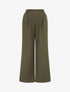 Pantalon uni à taille élastiquée - Kaki - 1