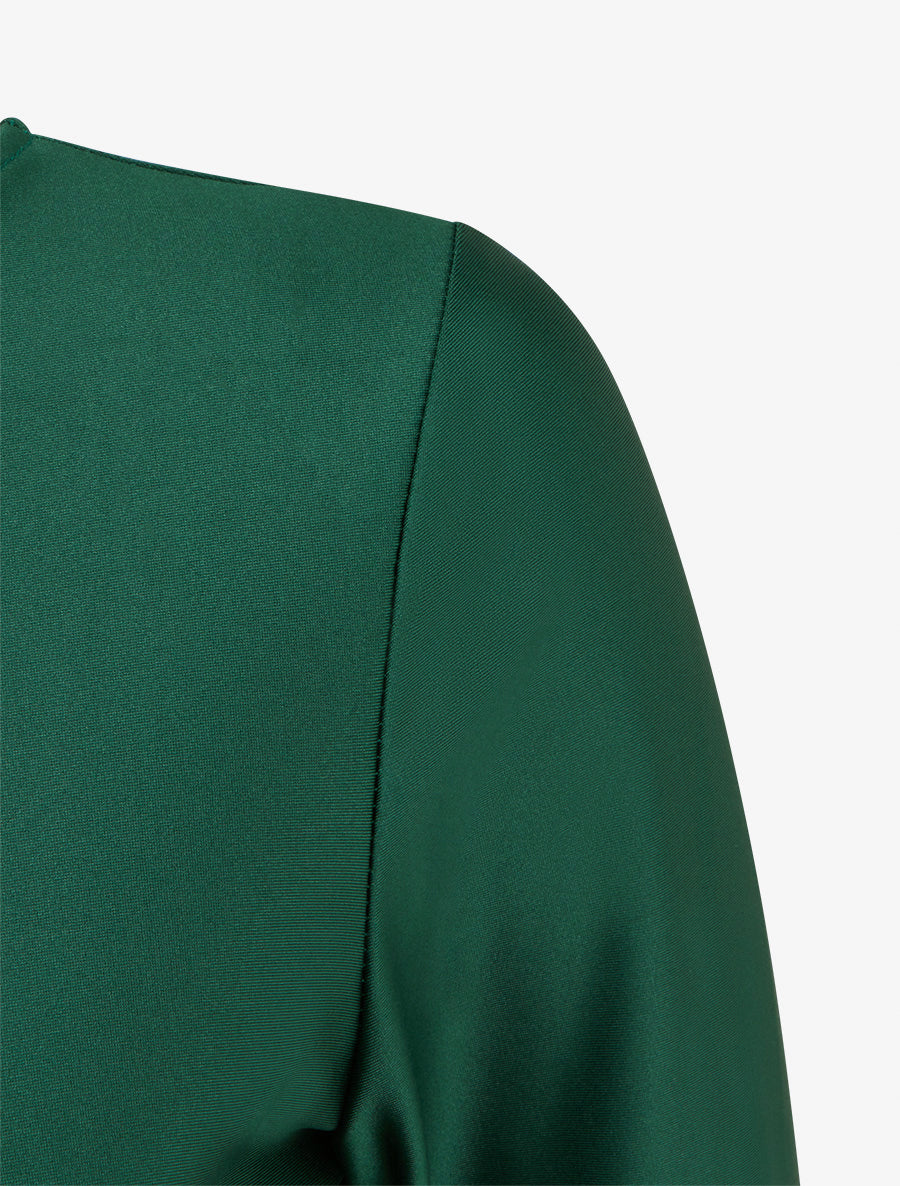 Robe mi-longue à bijou métal - Vert - 3