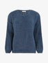 Pull ample irisé à col V - Bleu charrette - 1