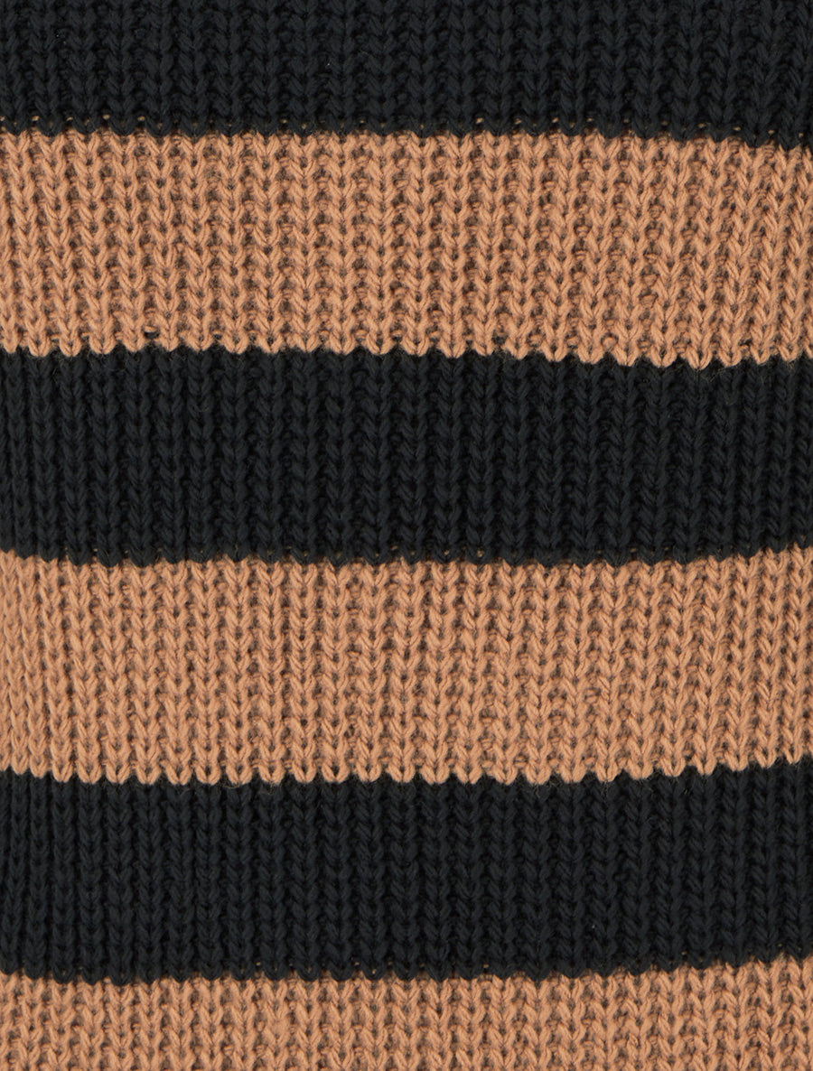 Pull à rayures et boutons décoratifs - Noir - 3