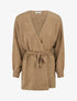 Gilet mi-long ceinturé coupe ample - Camel - 1