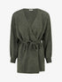Gilet mi-long ceinturé coupe ample - Kaki - 1
