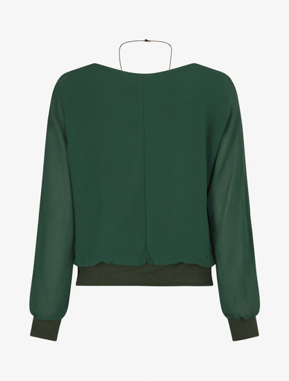 Top uni en voile - Vert sapin - 2