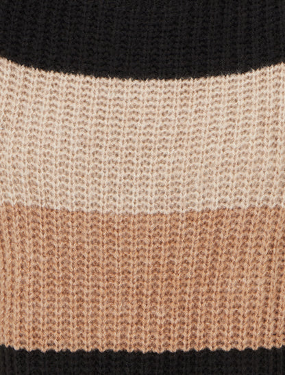 Pull à rayures coupe droite - Noir - 3