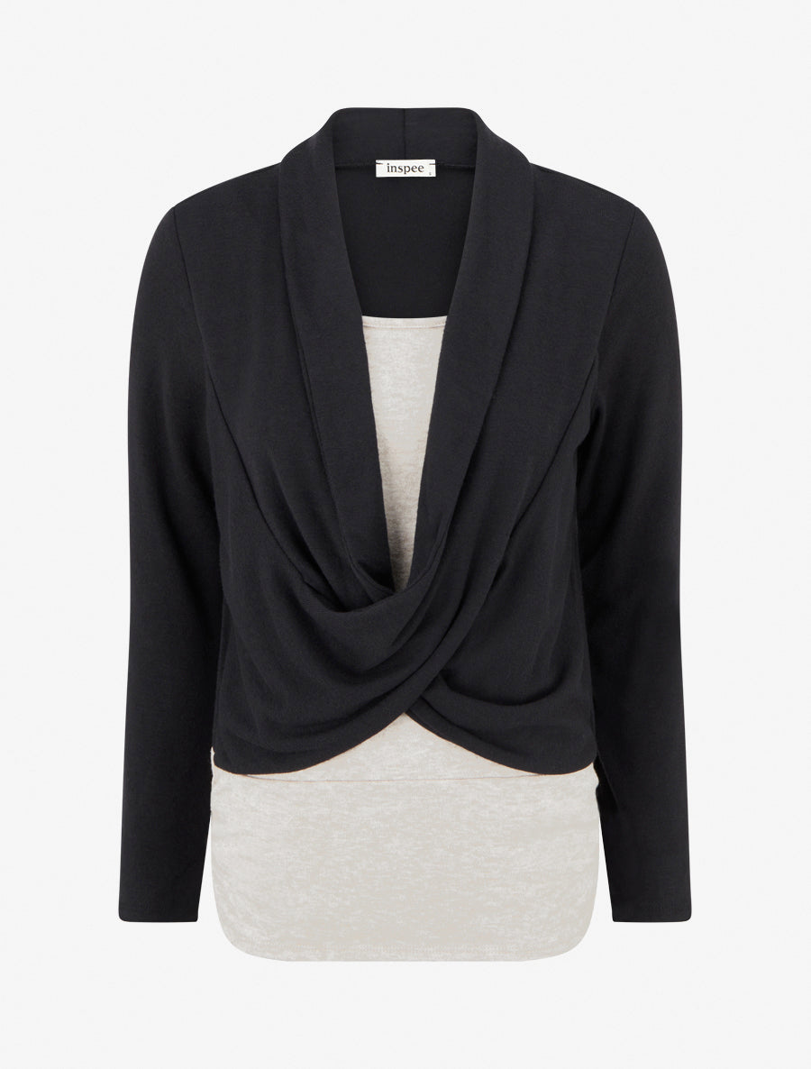 Pull à doublure en trompe l&