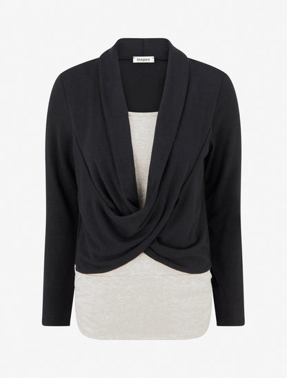 Pull à doublure en trompe l&
