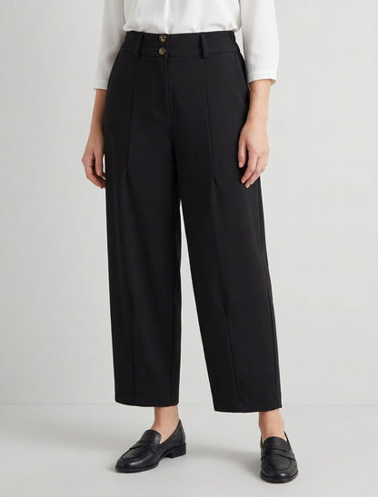 Pantalon uni à fermeture boutonnée - Noir