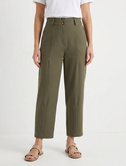 Pantalon uni à fermeture boutonnée - Kaki