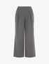 Pantalon ample à taille haute à boutons - Gris - 1