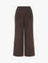 Pantalon ample à taille haute à boutons - Marron - 1