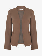 Veste droite à épaulettes - Marron clair - 1