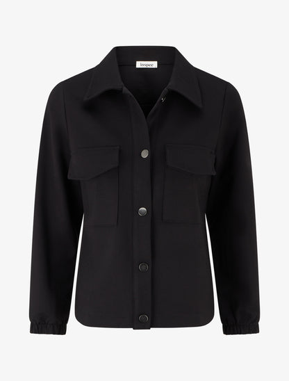 Veste unie à poignets élastiqués - Noir - 1