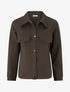 Veste unie à poignets élastiqués - Marron - 1