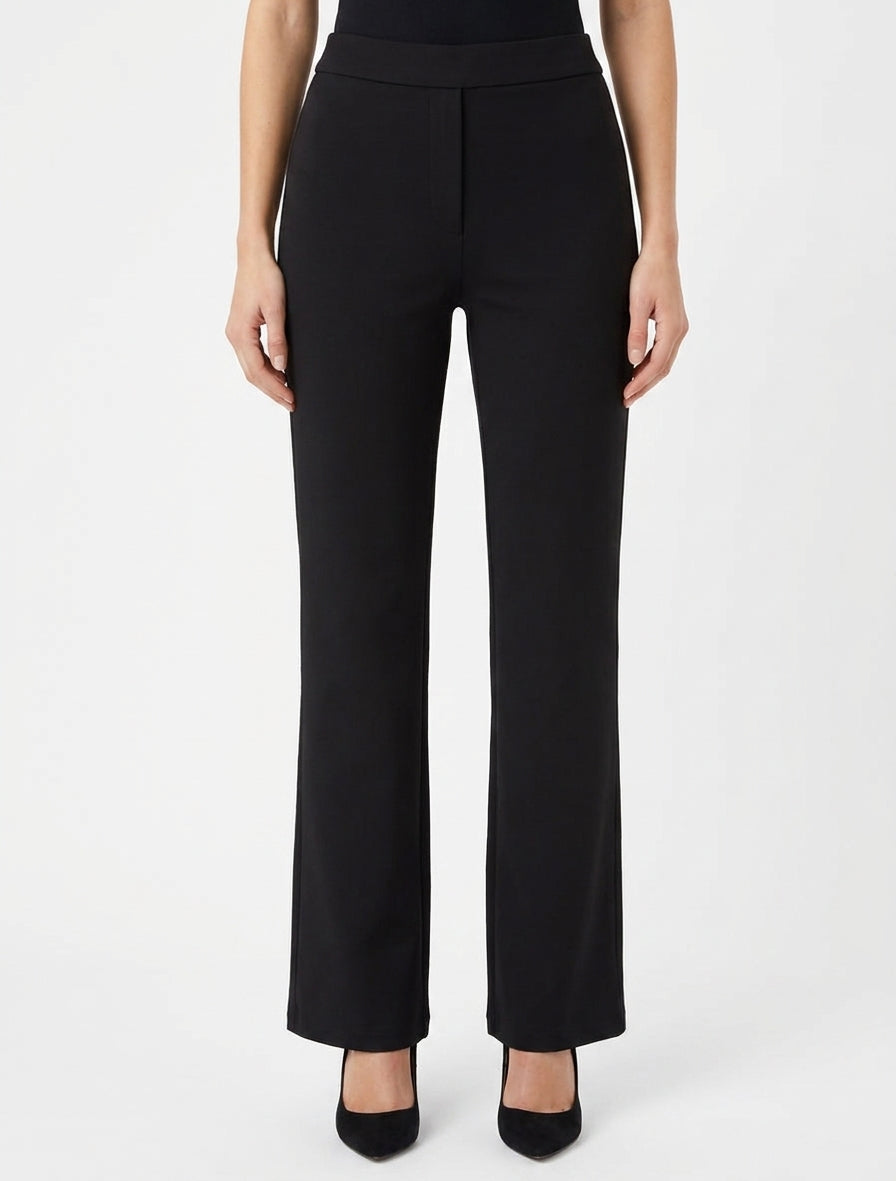 Pantalon uni coupe droite - Noir