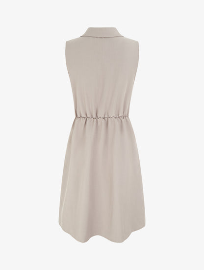 Robe patineuse sans manches à ceinture bijou - Taupe - 2