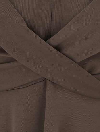 Robe patineuse à taille effet croisé - Marron - 3