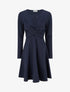 Robe patineuse à taille effet croisé - Marine - 1