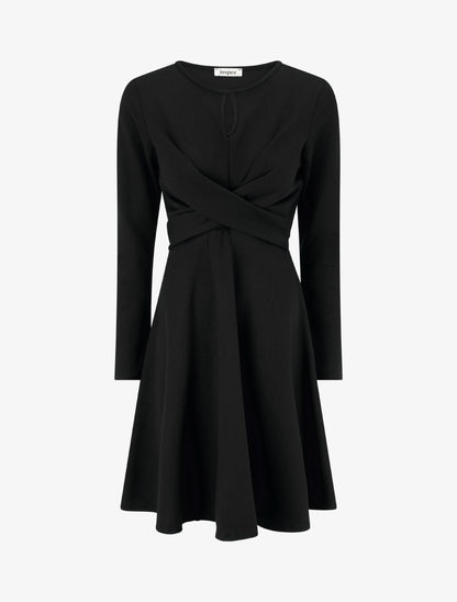 Robe patineuse à taille effet croisé - Noir - 1