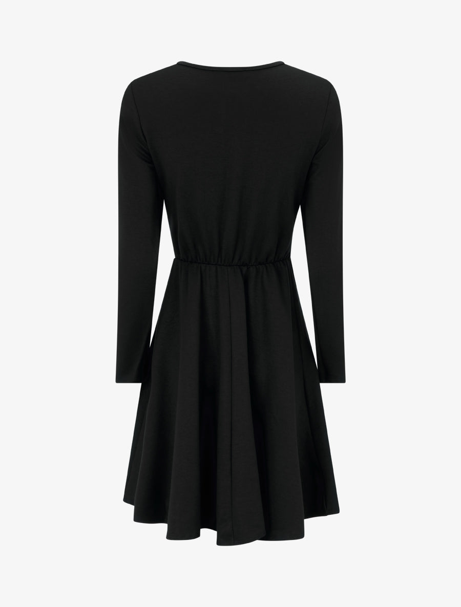 Robe patineuse à taille effet croisé - Noir - 2