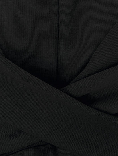 Robe patineuse à taille effet croisé - Noir - 3