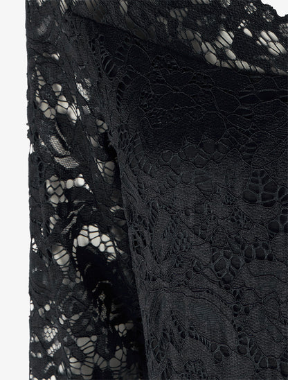 Combinaison en dentelle à boucle bijou - Noir - 3