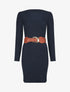 Robe côtelée à dos nouer - Marine - 1