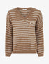 Pull mohair inscription LOVE à rayures - Camel - 1