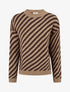 Pull mohair à rayures diagonales - Beige - 1