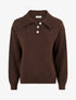 Pull en maille à col boutonné - Marron - 1