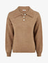 Pull en maille à col boutonné - Camel - 1