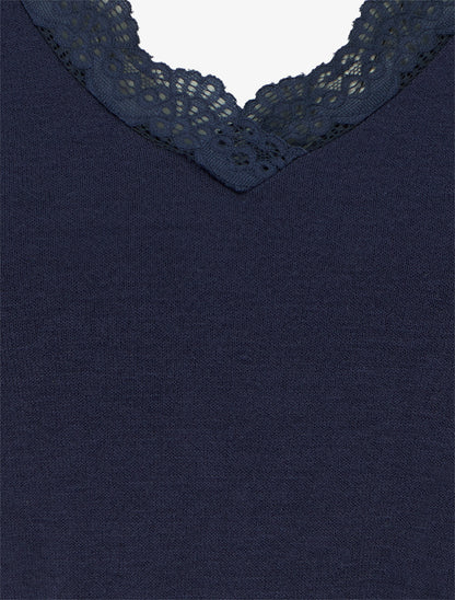 Robe droite bicolore - Marine - 3