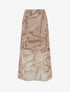 Jupe longue droite voile irisé imprimé abstrait - Beige - 1