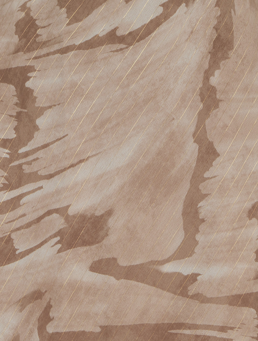 Jupe longue droite voile irisé imprimé abstrait - Beige - 3