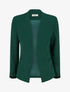 Veste droite unie à épaulettes - Vert foncé - 1