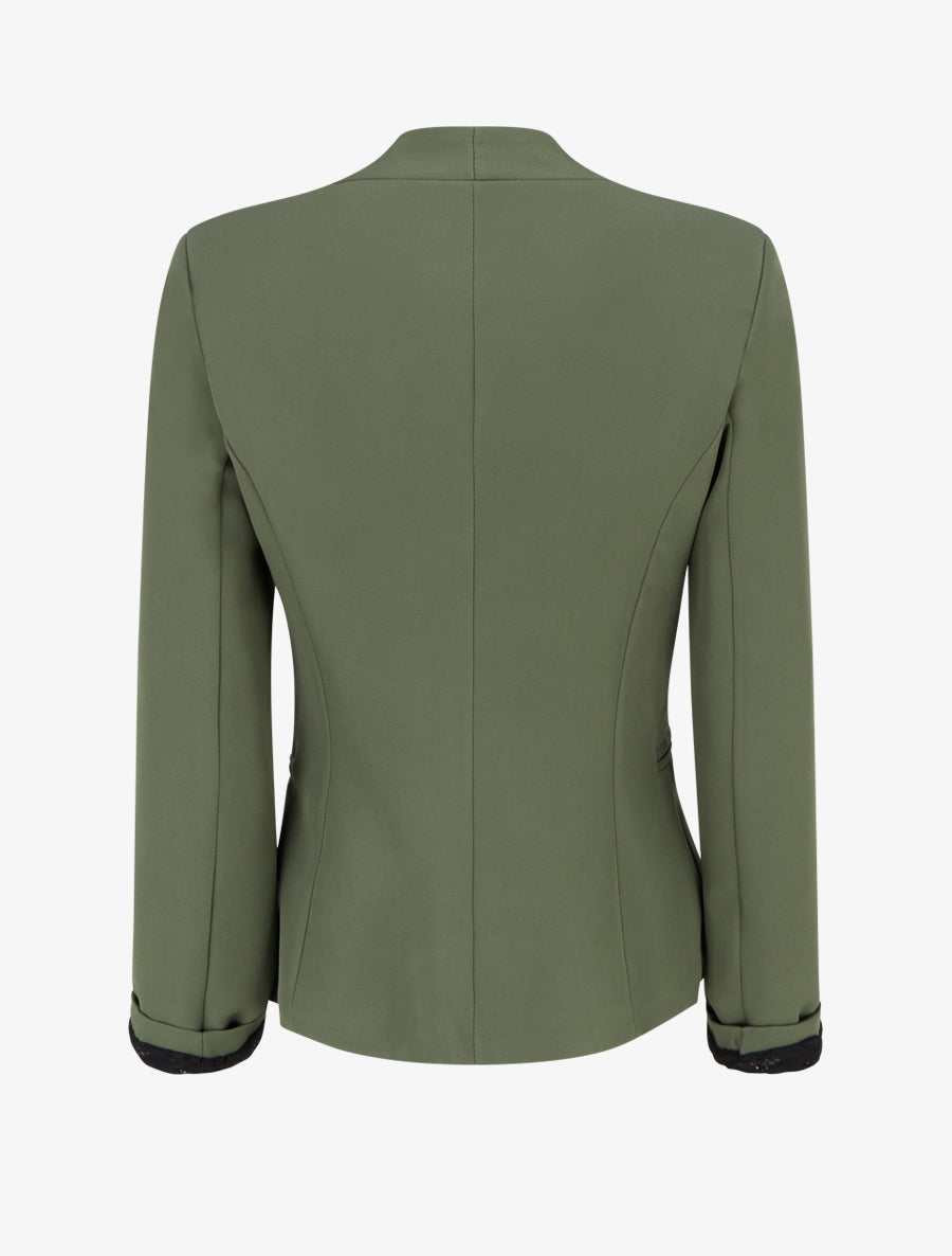 Veste droite unie à épaulettes - Kaki - 2