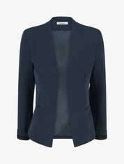 Veste droite unie à épaulettes - Marine - 1