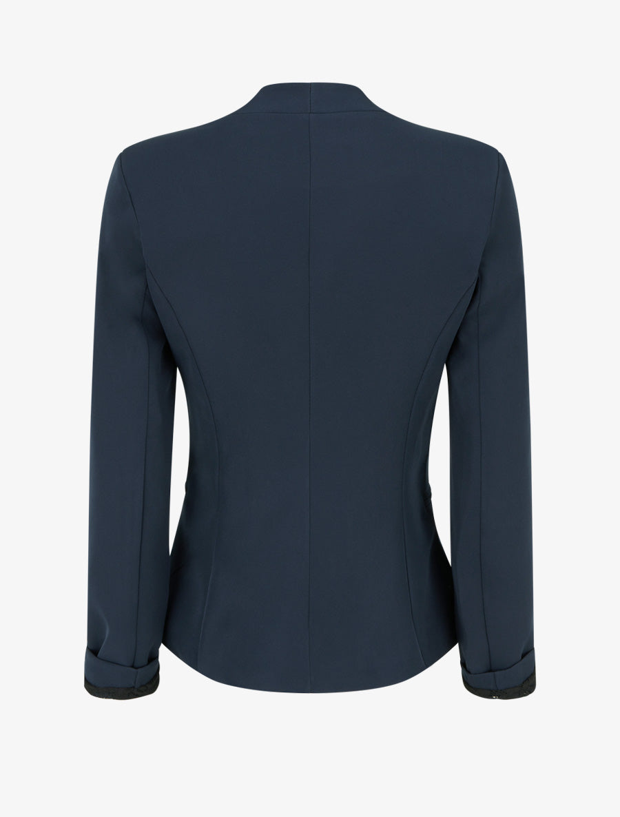 Veste droite unie à épaulettes - Marine - 2