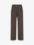 Pantalon rayé à taille élastiquée - Marron - 1