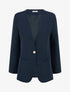 Blazer uni boutonné - Marine - 1