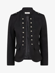 Veste en suédine style officier - Noir - 1