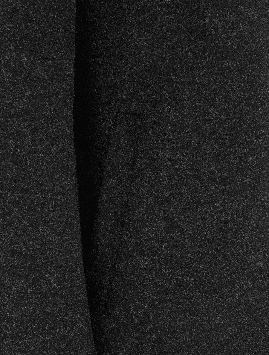 Manteau feutré à capuche et zip asymétrique - Gris foncé - 3