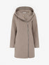 Manteau feutré à capuche et zip asymétrique - Taupe clair - 1