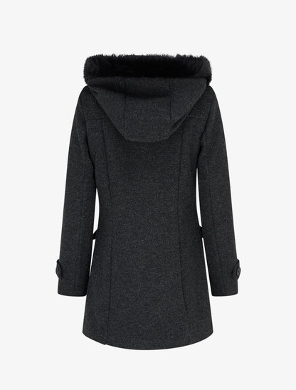 Duffle-coat uni à capuche - Gris anthracite - 2