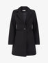 Manteau uni à col cranté - Noir - 1